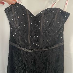 Black formal strapless dress